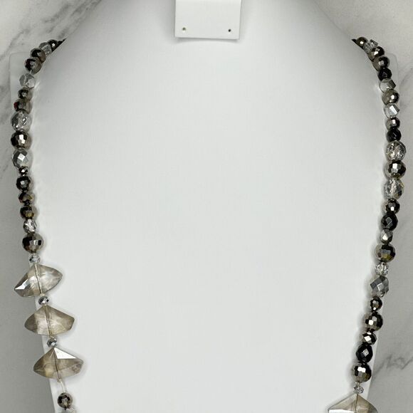 Chico's Metallic Beaded Long Statement Necklace ✨ - Picture 12 of 14